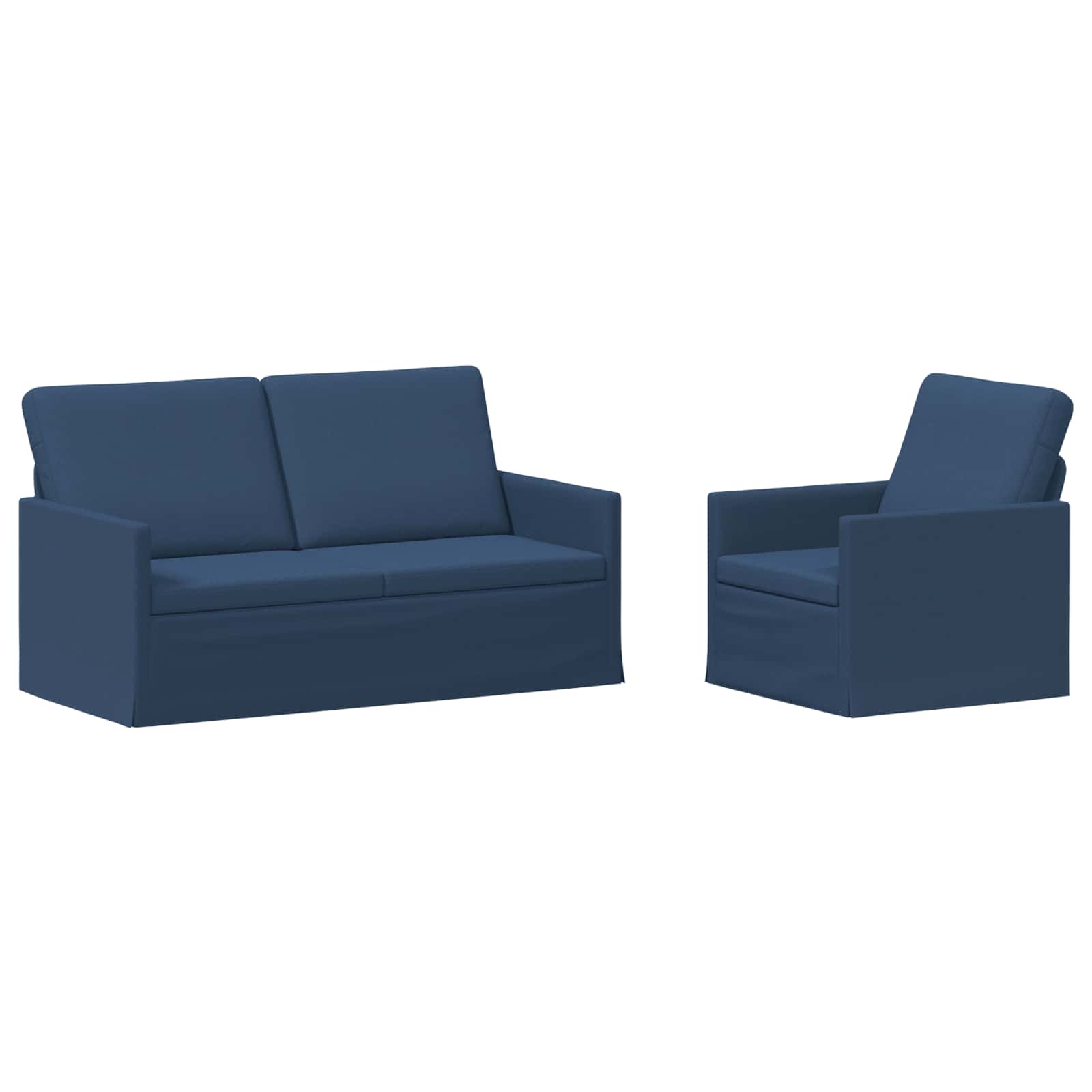Bankstel 2 pcs Blauw Stof