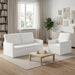 Bankstel 2 pcs Wit Stof