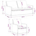 Bankstel 2 pcs Wit Stof