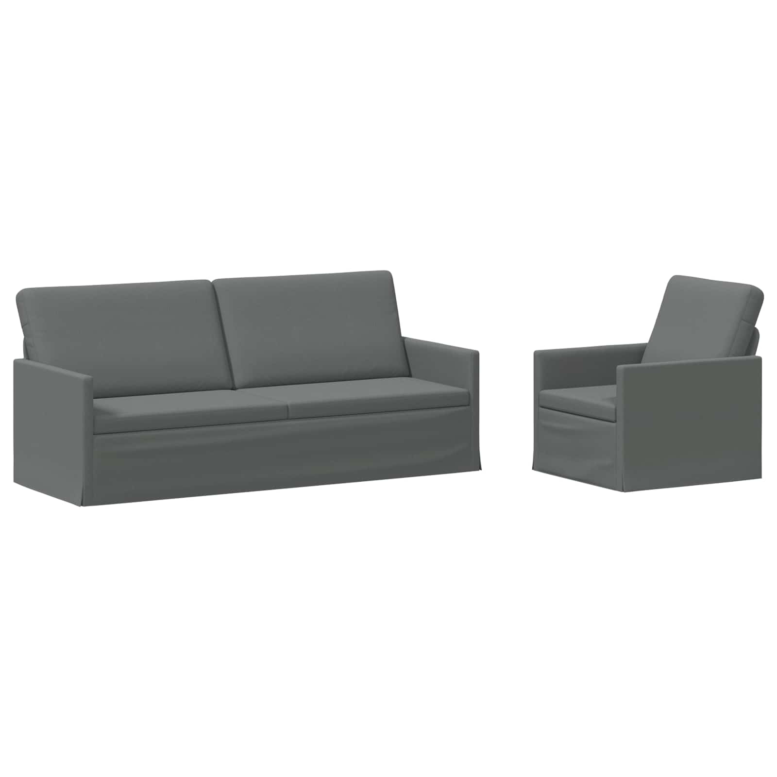 Bankstel 2 pcs Donkergrijs Stof