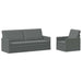 Bankstel 2 pcs Donkergrijs Stof