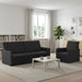 Bankstel 2 pcs Zwart Stof