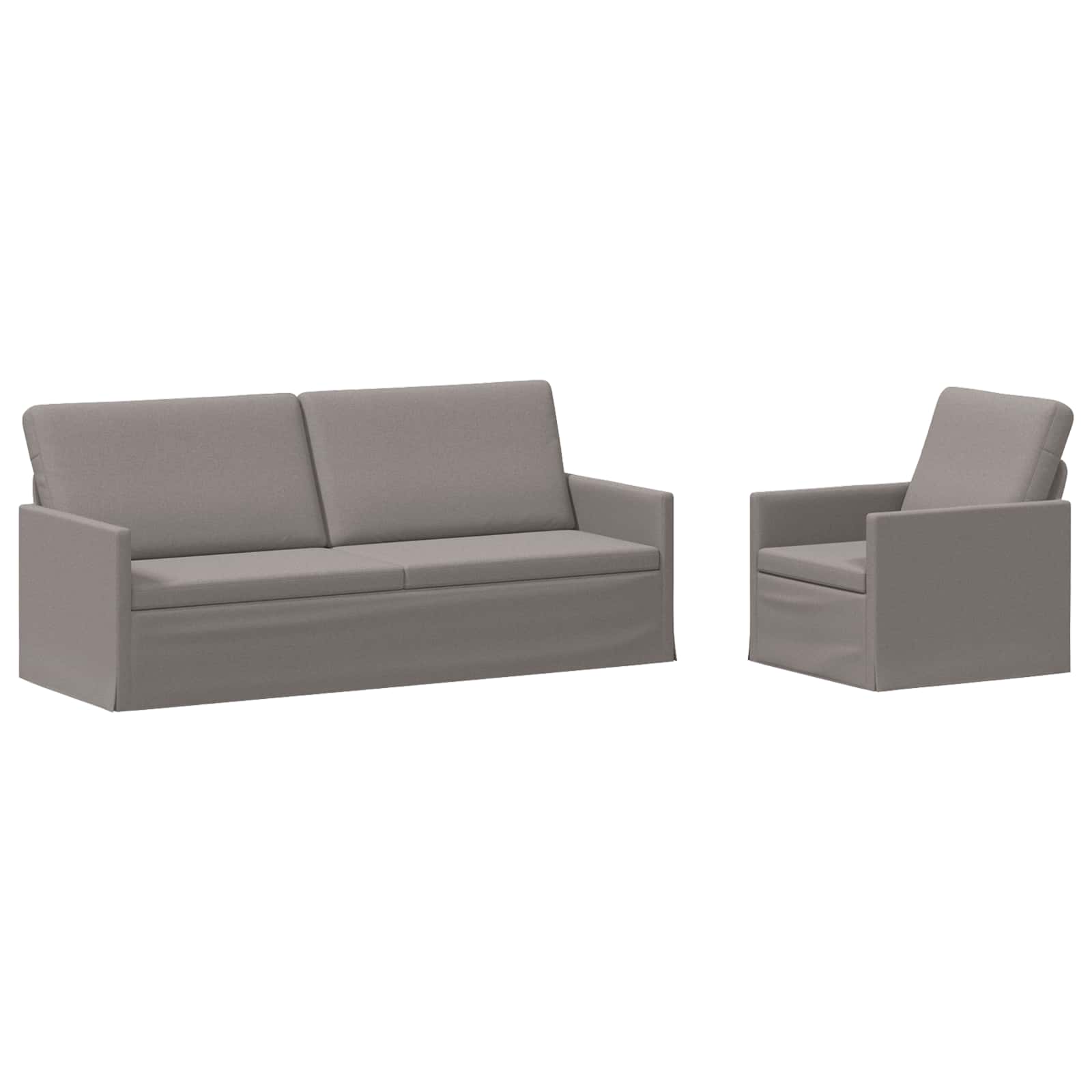 Bankstel 2 pcs Taupe Stof