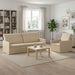 Bankstel 2 pcs Crèmekleurig Stof