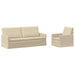 Bankstel 2 pcs Crèmekleurig Stof
