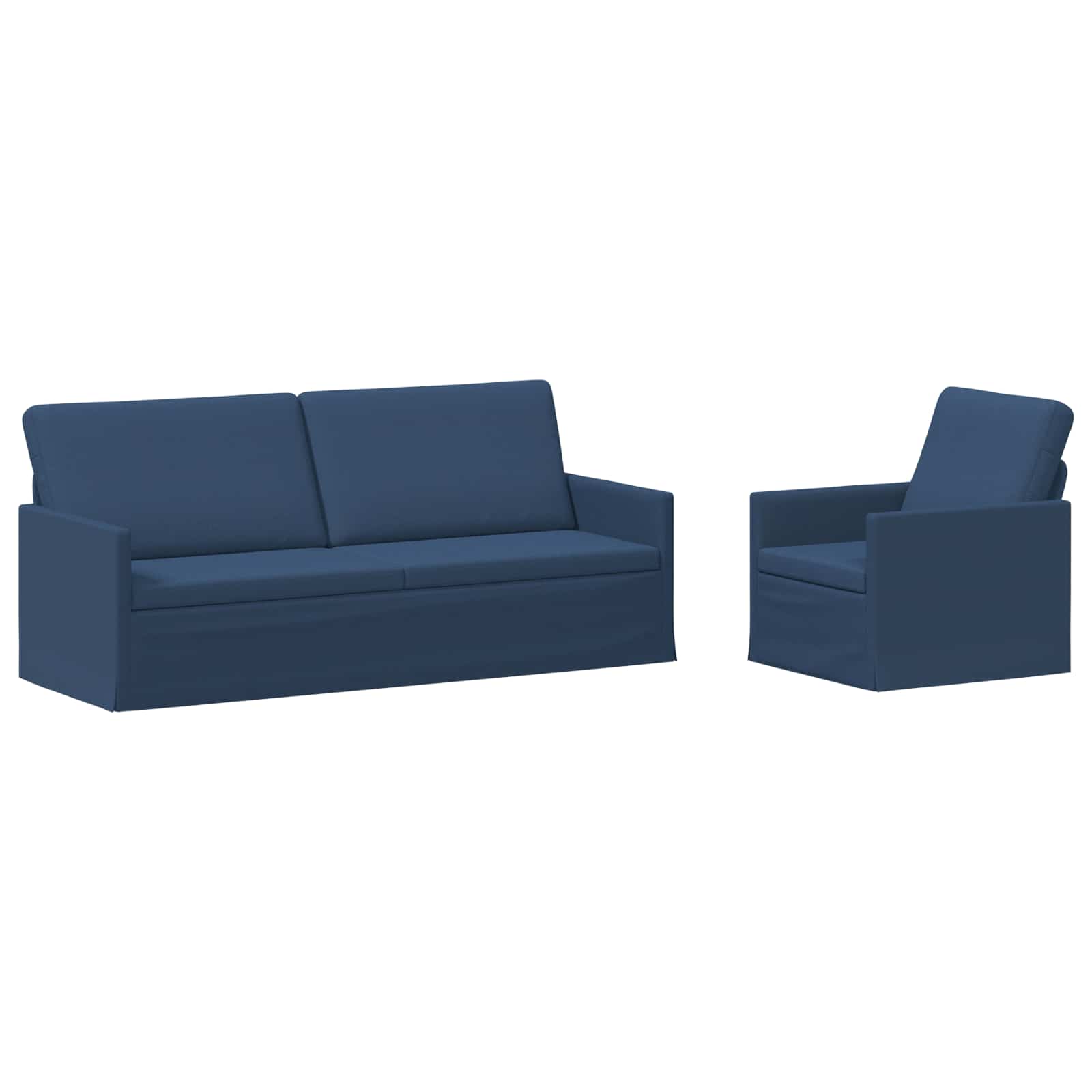 Bankstel 2 pcs Blauw Stof