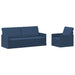 Bankstel 2 pcs Blauw Stof