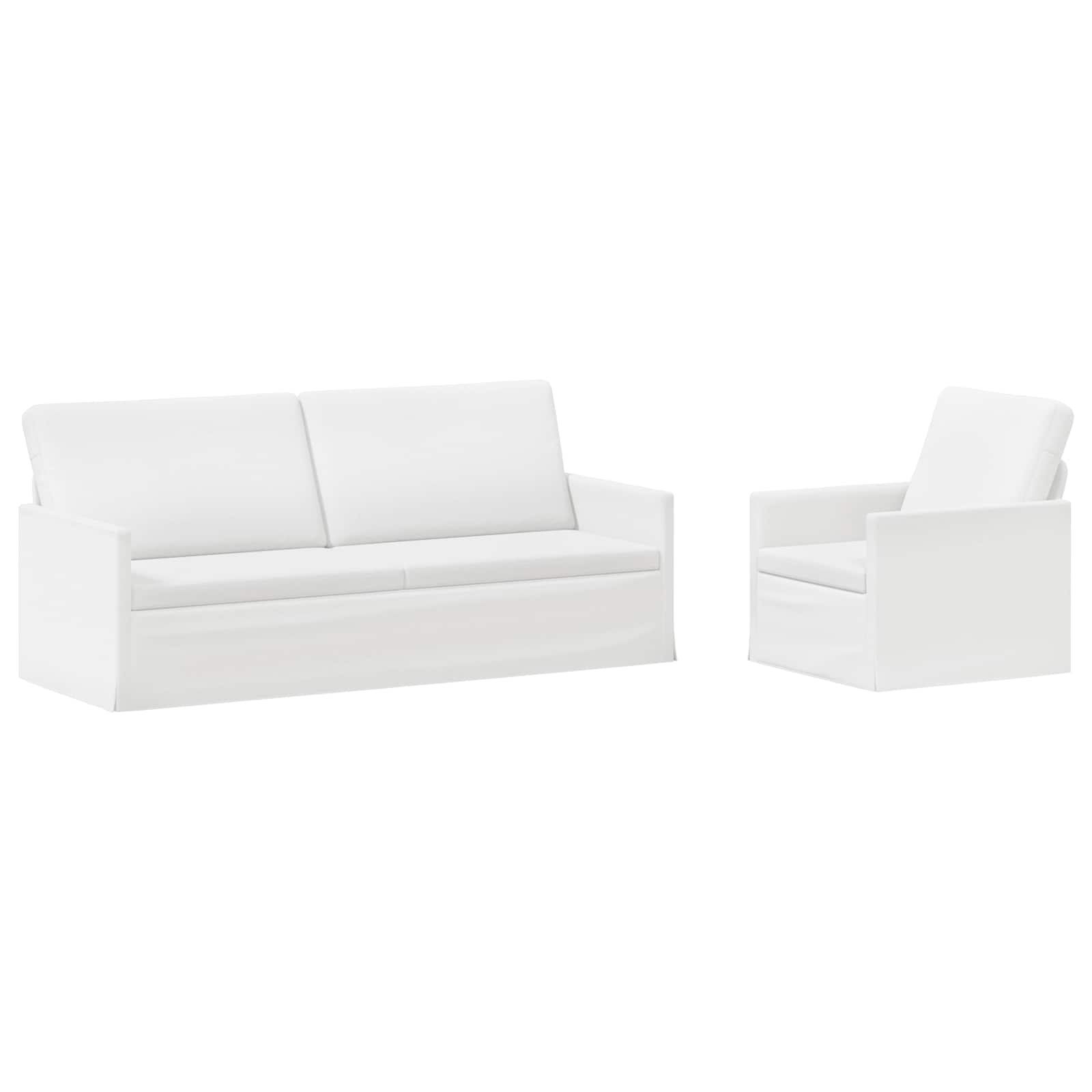 Bankstel 2 pcs Wit Stof