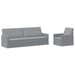 Bankstel 2 pcs Lichtgrijs Stof