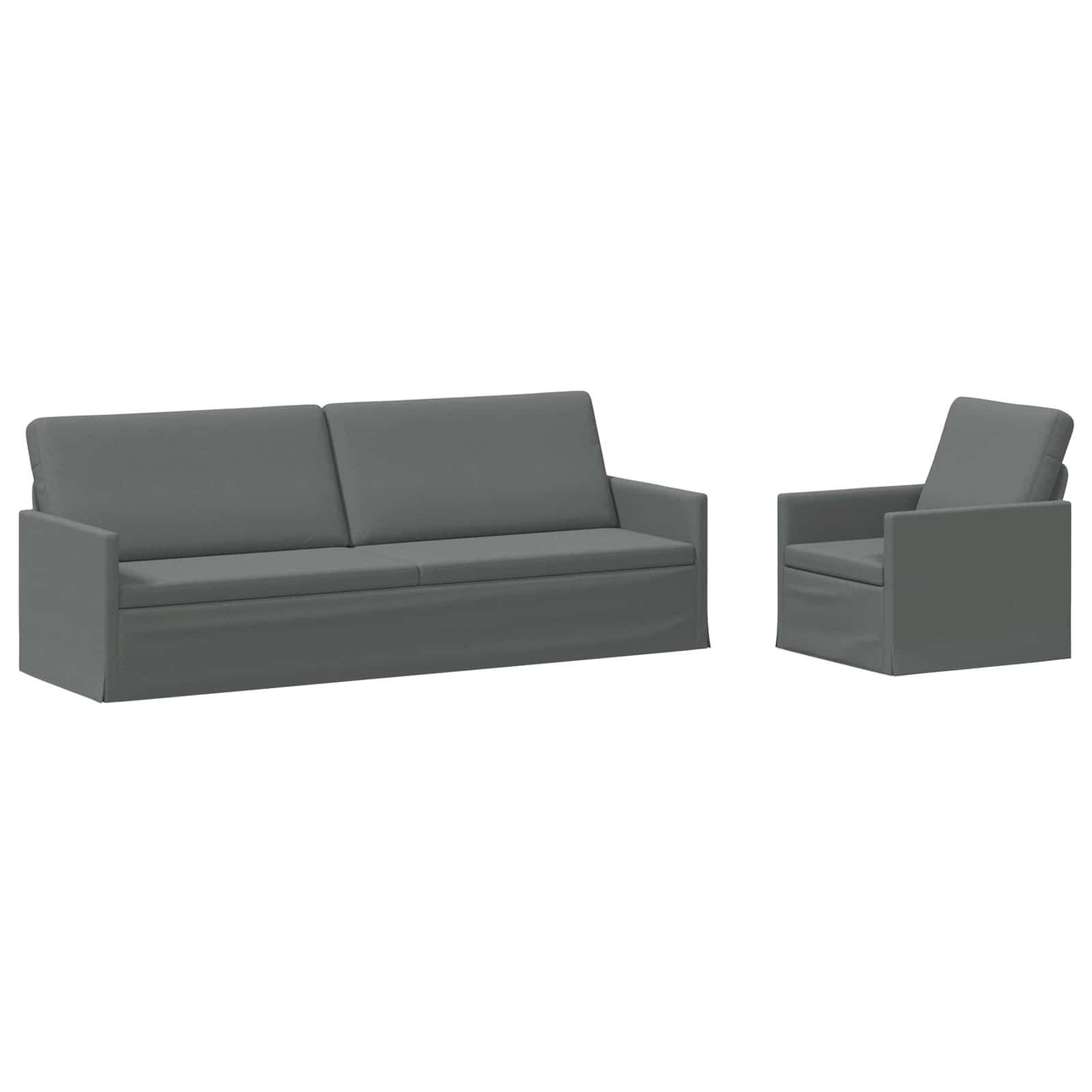 Bankstel 2 pcs Donkergrijs Stof