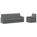 Bankstel 2 pcs Donkergrijs Stof