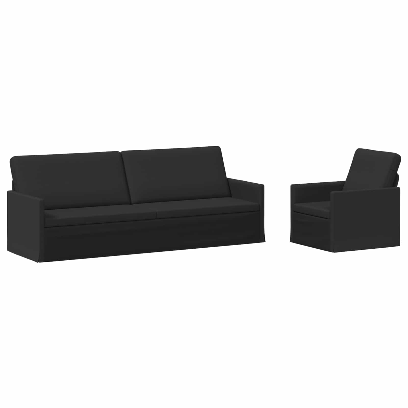 Bankstel 2 pcs Zwart Stof