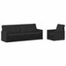 Bankstel 2 pcs Zwart Stof