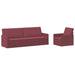 Bankstel 2 pcs Wijnrood Stof