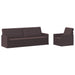 Bankstel 2 pcs Donkerbruin Stof