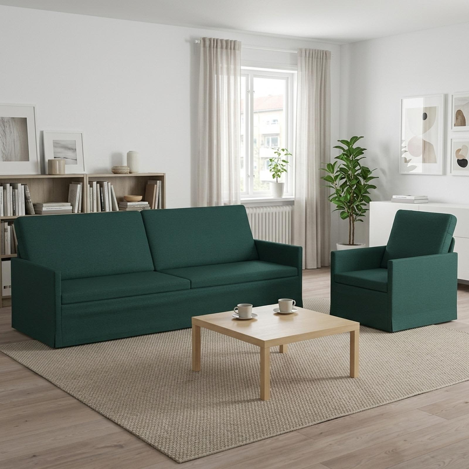 Bankstel 2 pcs Donkergroen Stof