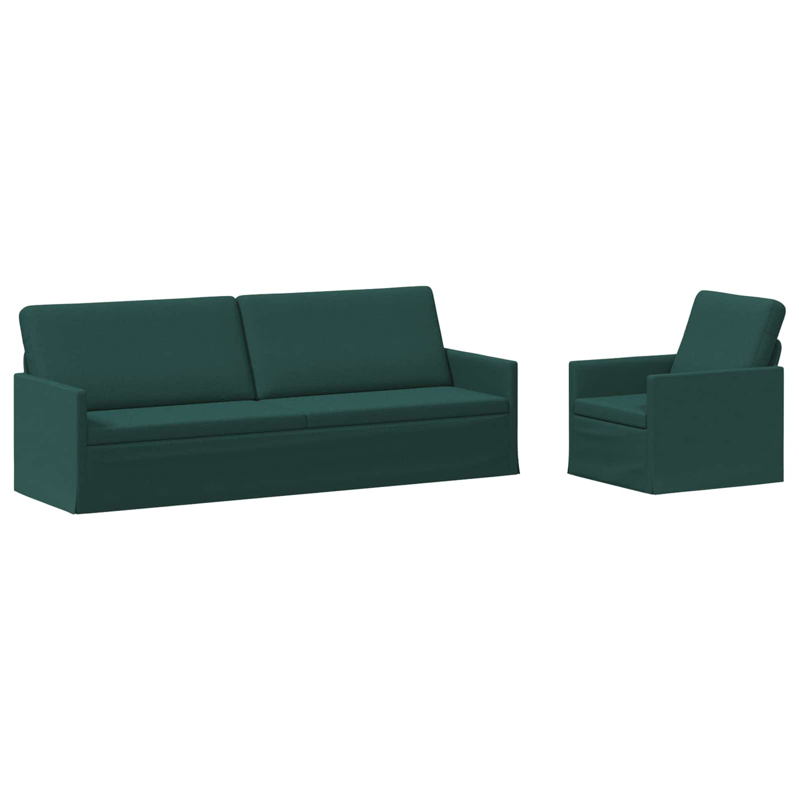Bankstel 2 pcs Donkergroen Stof