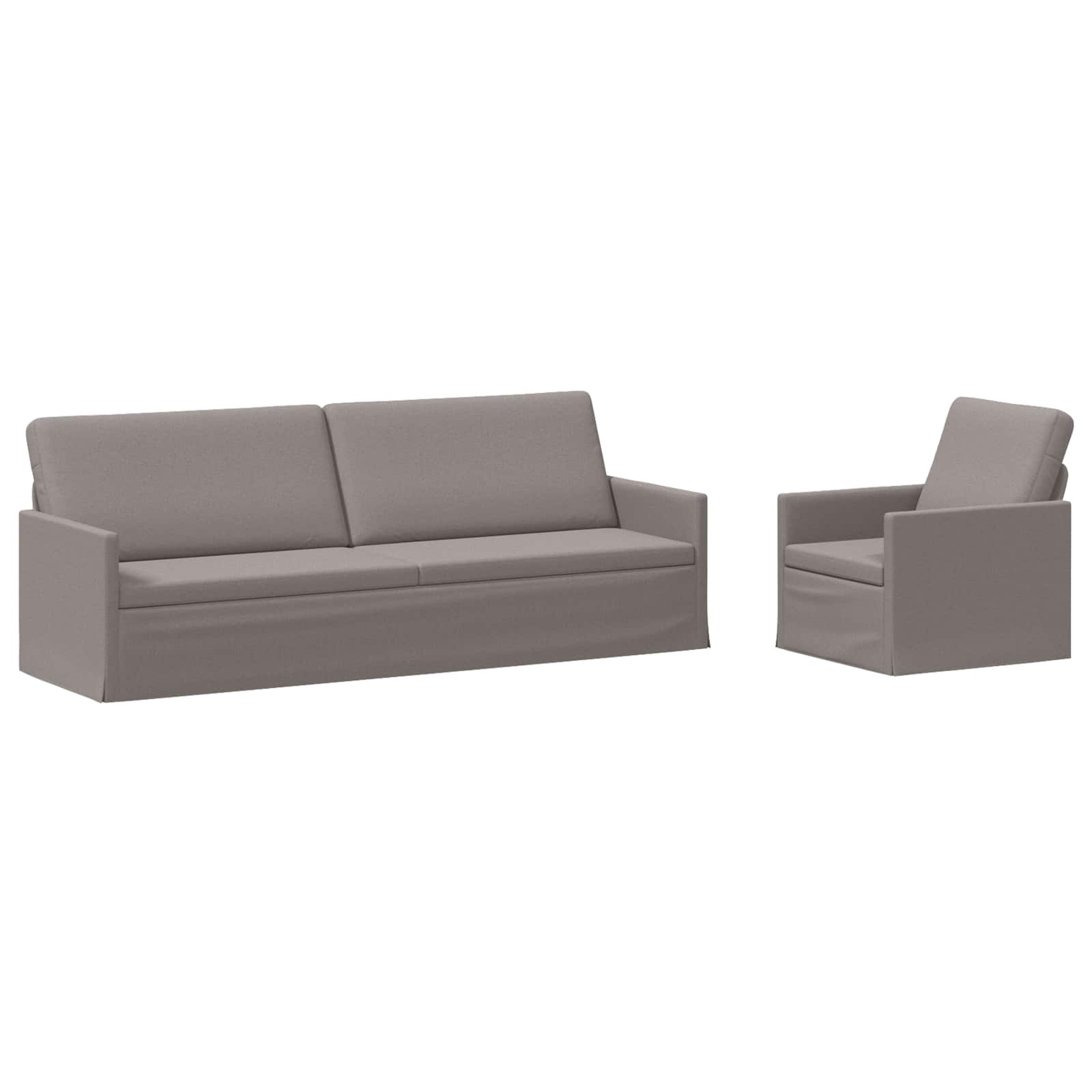 Bankstel 2 pcs Taupe Stof