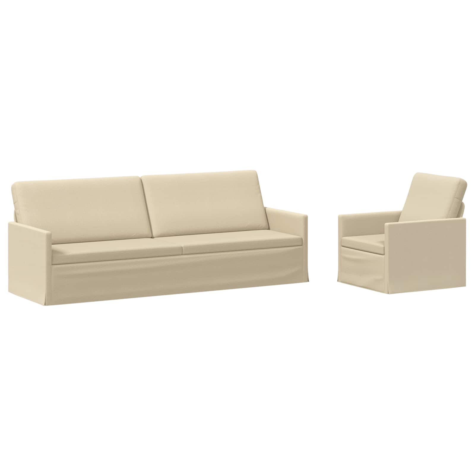 Bankstel 2 pcs Crèmekleurig Stof