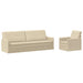 Bankstel 2 pcs Crèmekleurig Stof