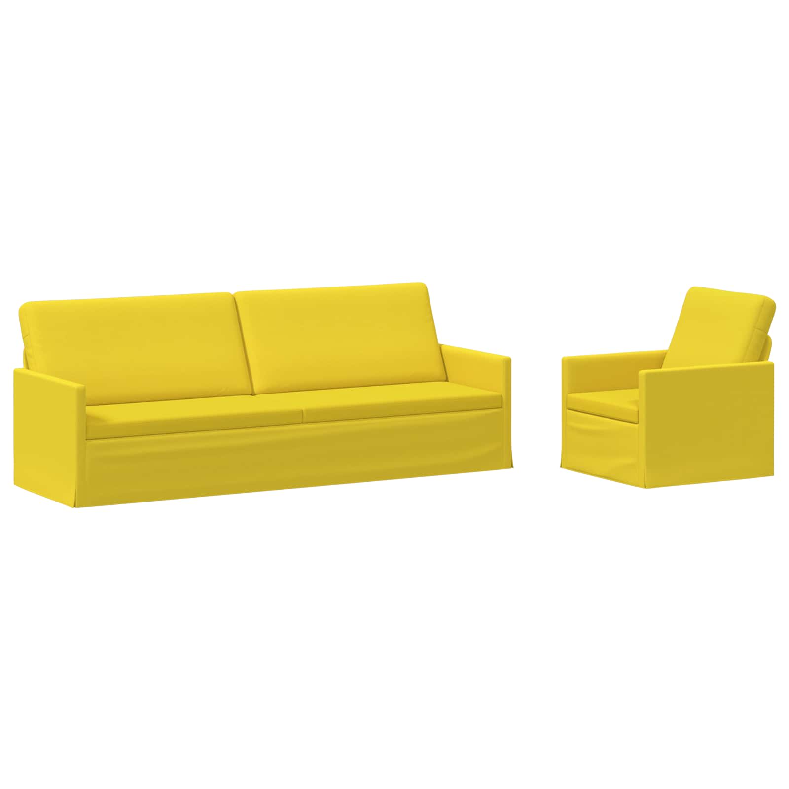 Bankstel 2 pcs Lichtgeel Stof