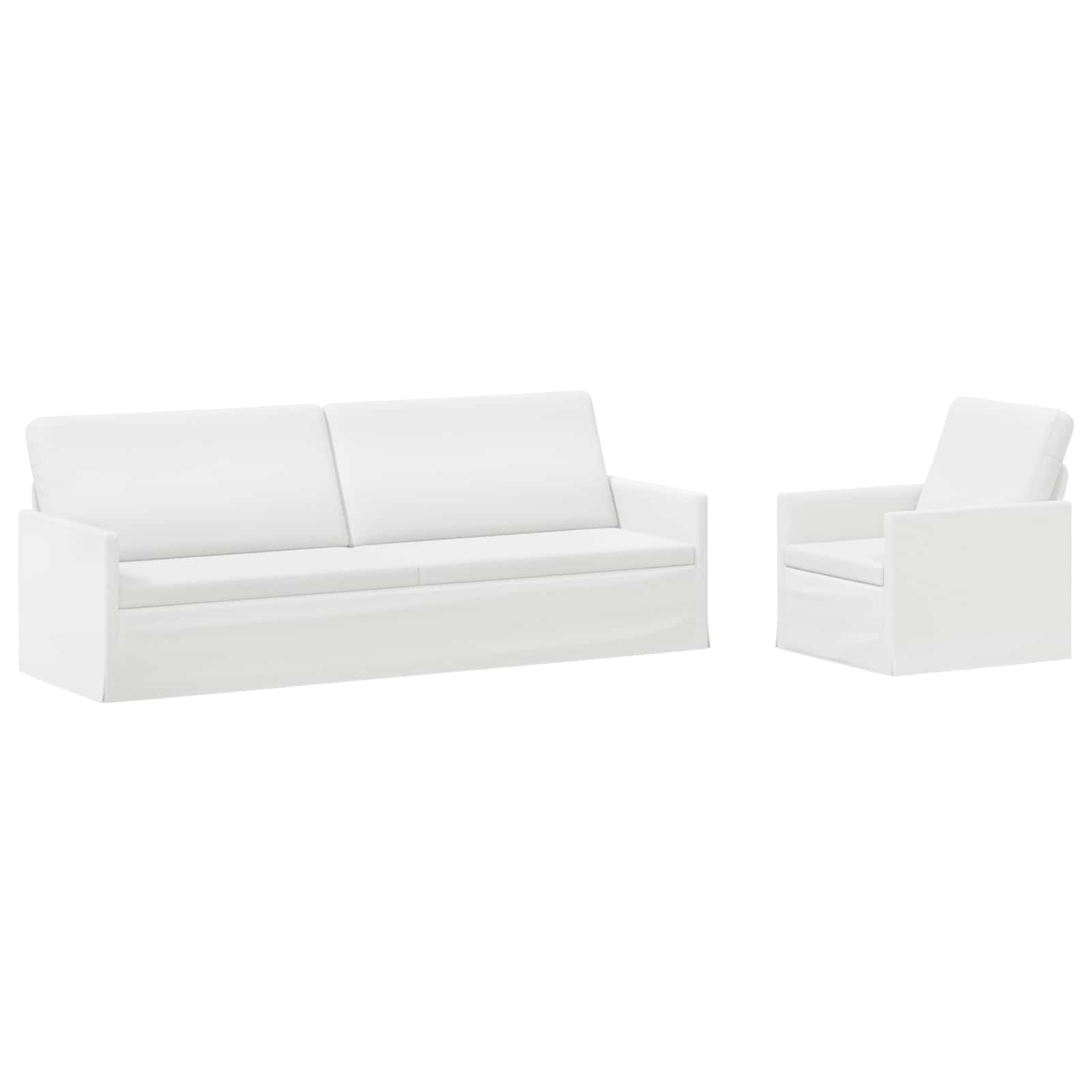 Bankstel 2 pcs Wit Stof