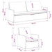 Bankstel 2 pcs Wit Stof