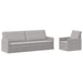 Bankstel 2 pcs Wolkengrijs Stof