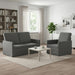 Bankstel 2 pcs Donkergrijs fluweel
