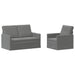 Bankstel 2 pcs Donkergrijs fluweel