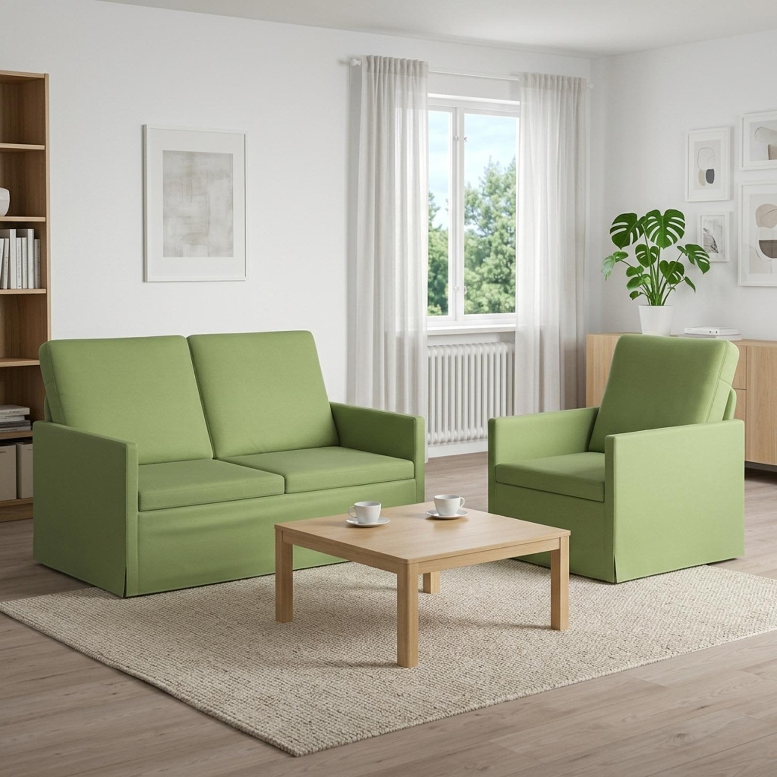Bankstel 2 pcs Lichtgroen fluweel