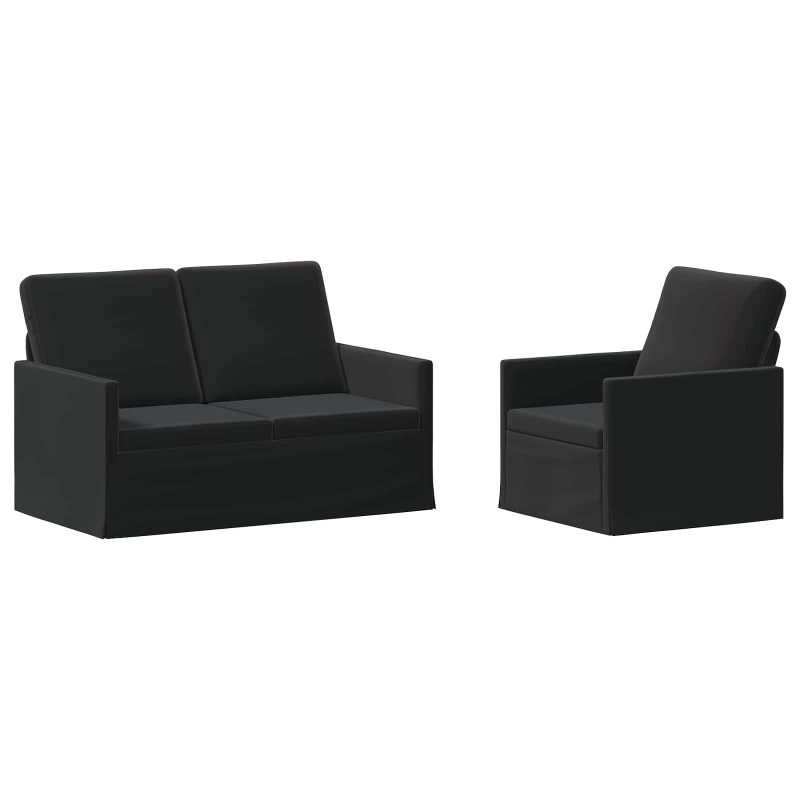 Bankstel 2 pcs Zwart fluweel