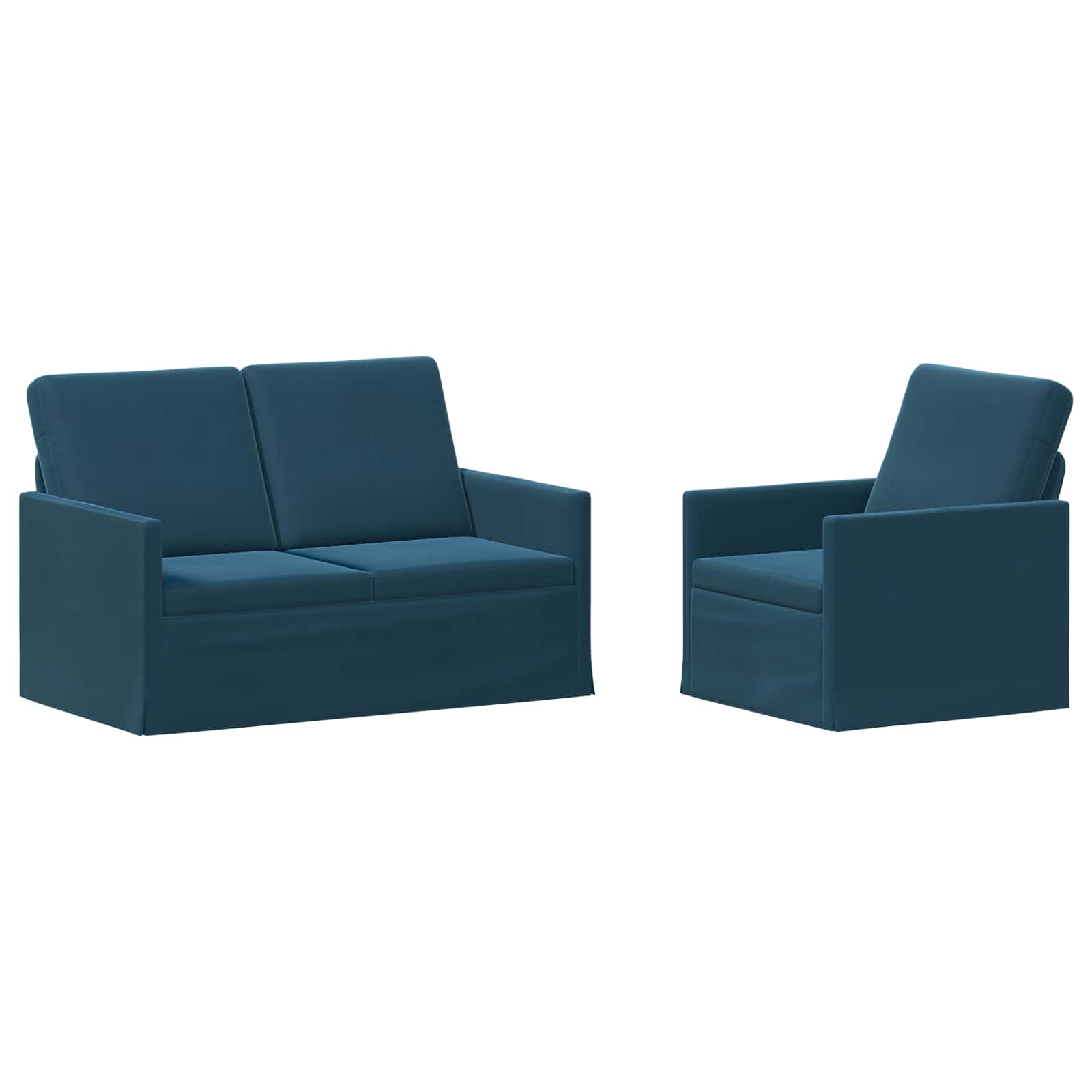 Bankstel 2 pcs Blauw fluweel