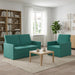 Bankstel 2 pcs Turquoise fluweel