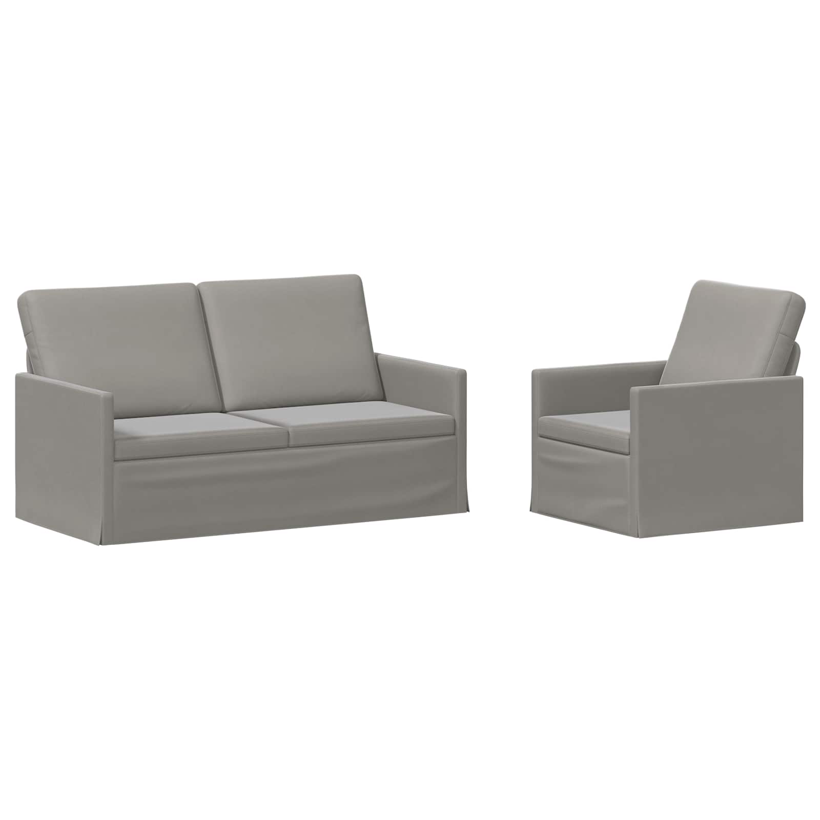 Bankstel 2 pcs Lichtgrijs fluweel
