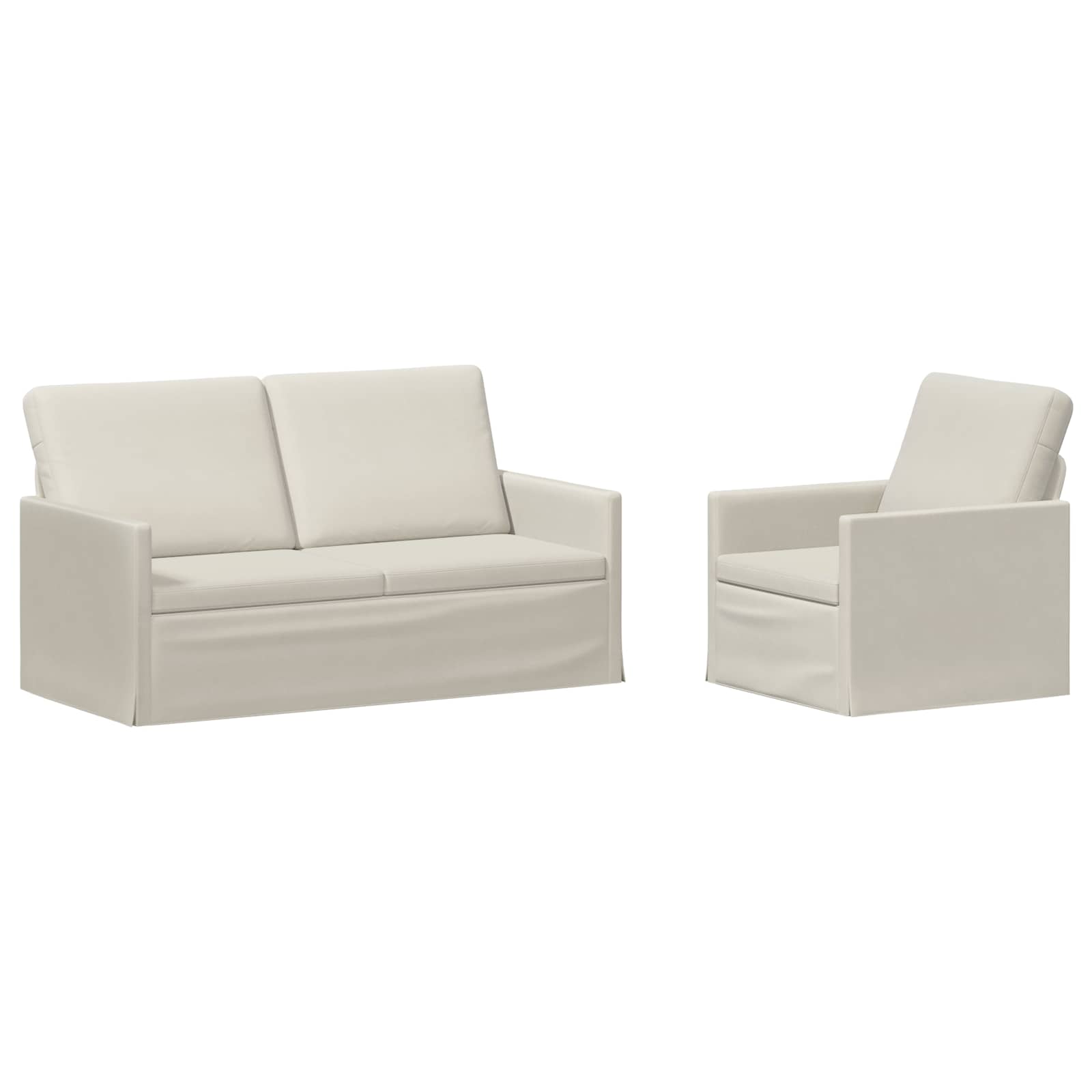 Bankstel 2 pcs Crèmekleurig fluweel