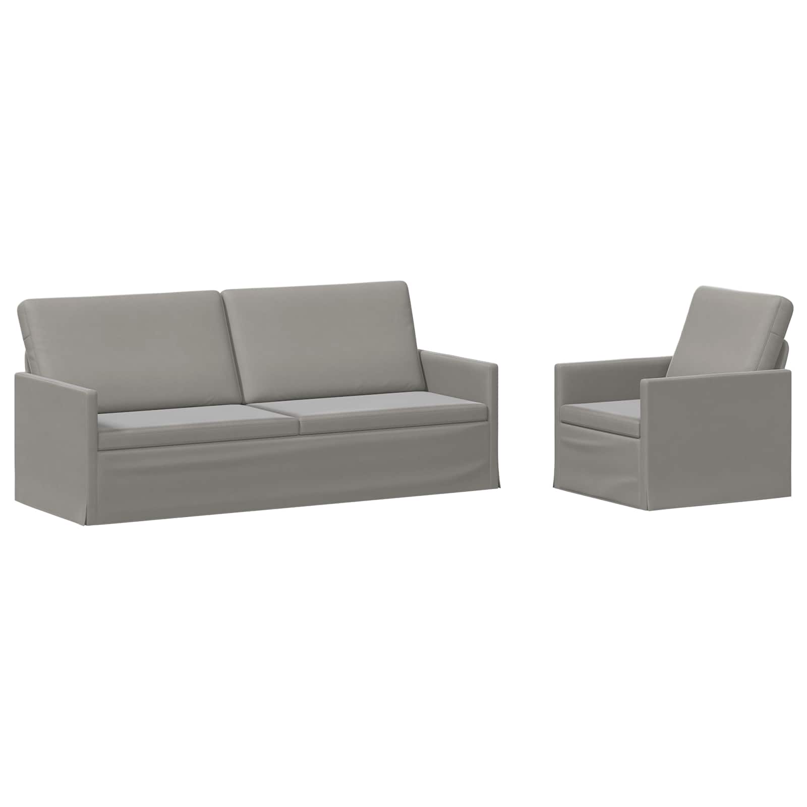 Bankstel 2 pcs Lichtgrijs fluweel