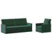 Bankstel 2 pcs Donkergroen fluweel