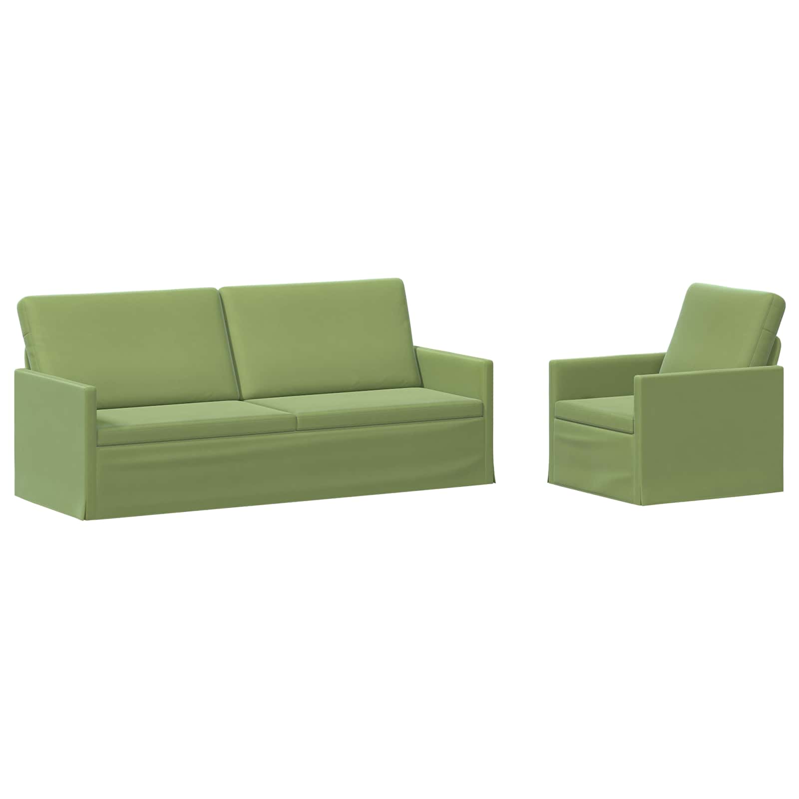 Bankstel 2 pcs Lichtgroen fluweel