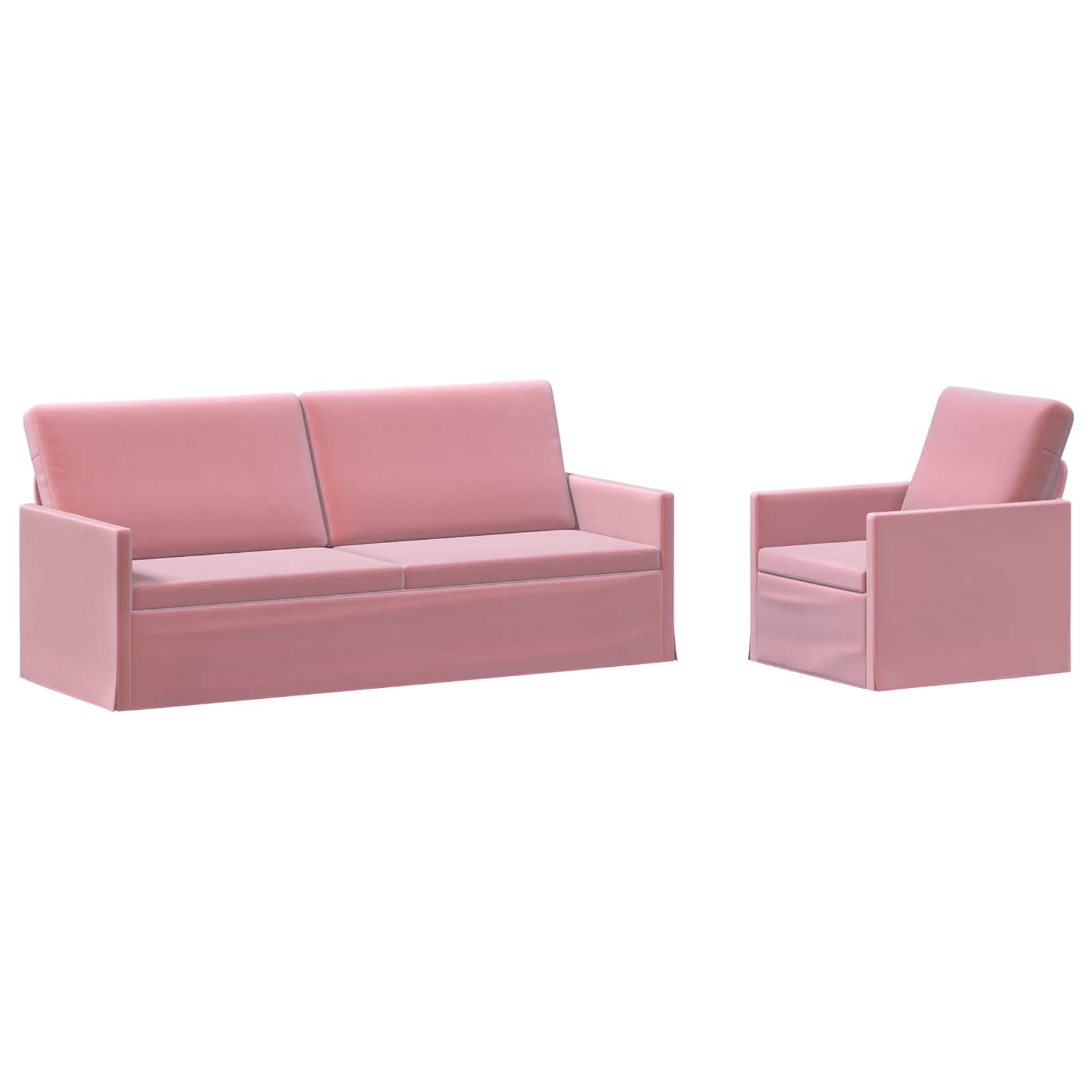 Bankstel 2 pcs Roze fluweel