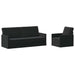 Bankstel 2 pcs Zwart fluweel