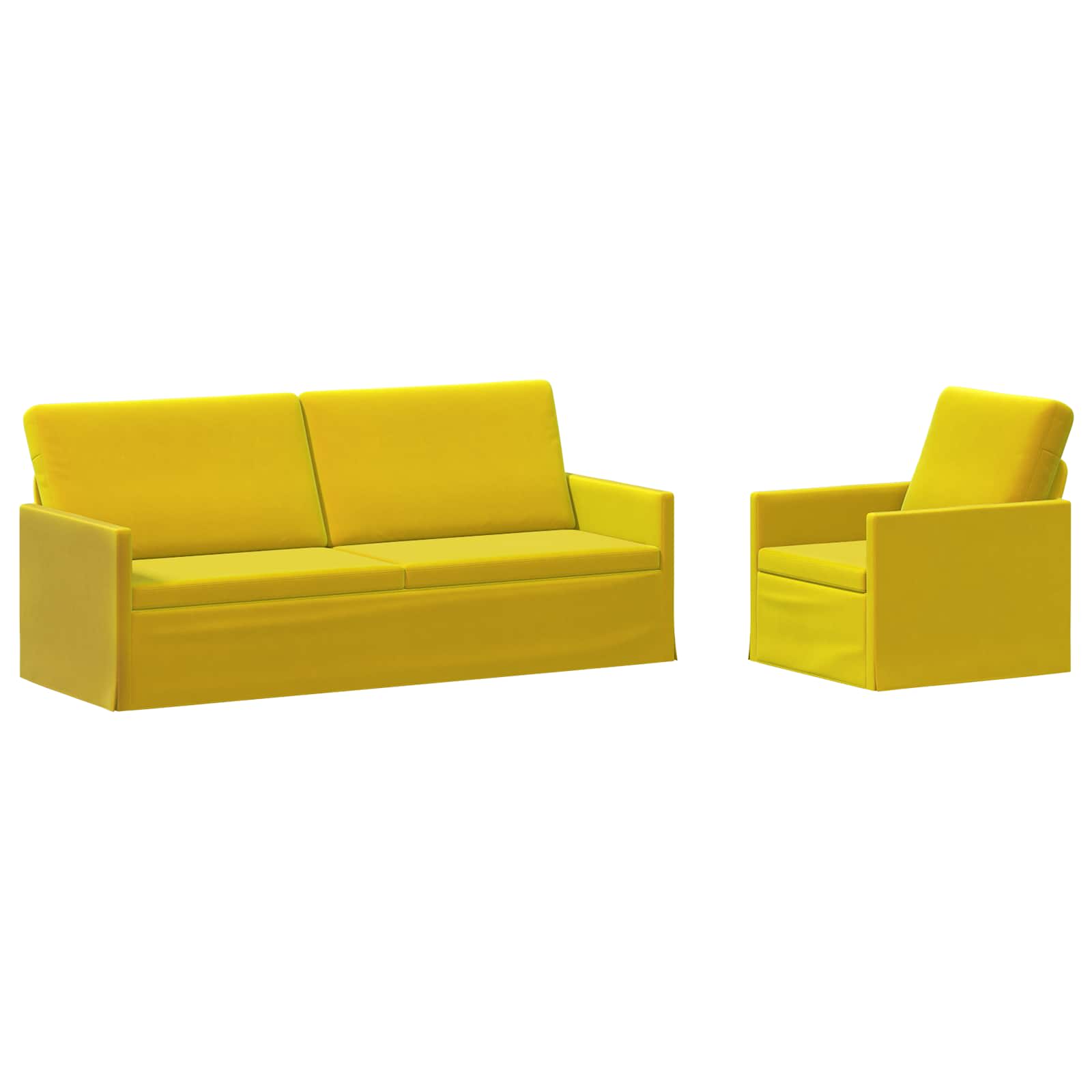 Bankstel 2 pcs Geel fluweel