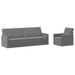 Bankstel 2 pcs Donkergrijs fluweel