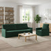 Bankstel 2 pcs Donkergroen fluweel
