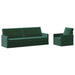 Bankstel 2 pcs Donkergroen fluweel