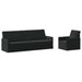 Bankstel 2 pcs Zwart fluweel