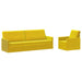Bankstel 2 pcs Geel fluweel