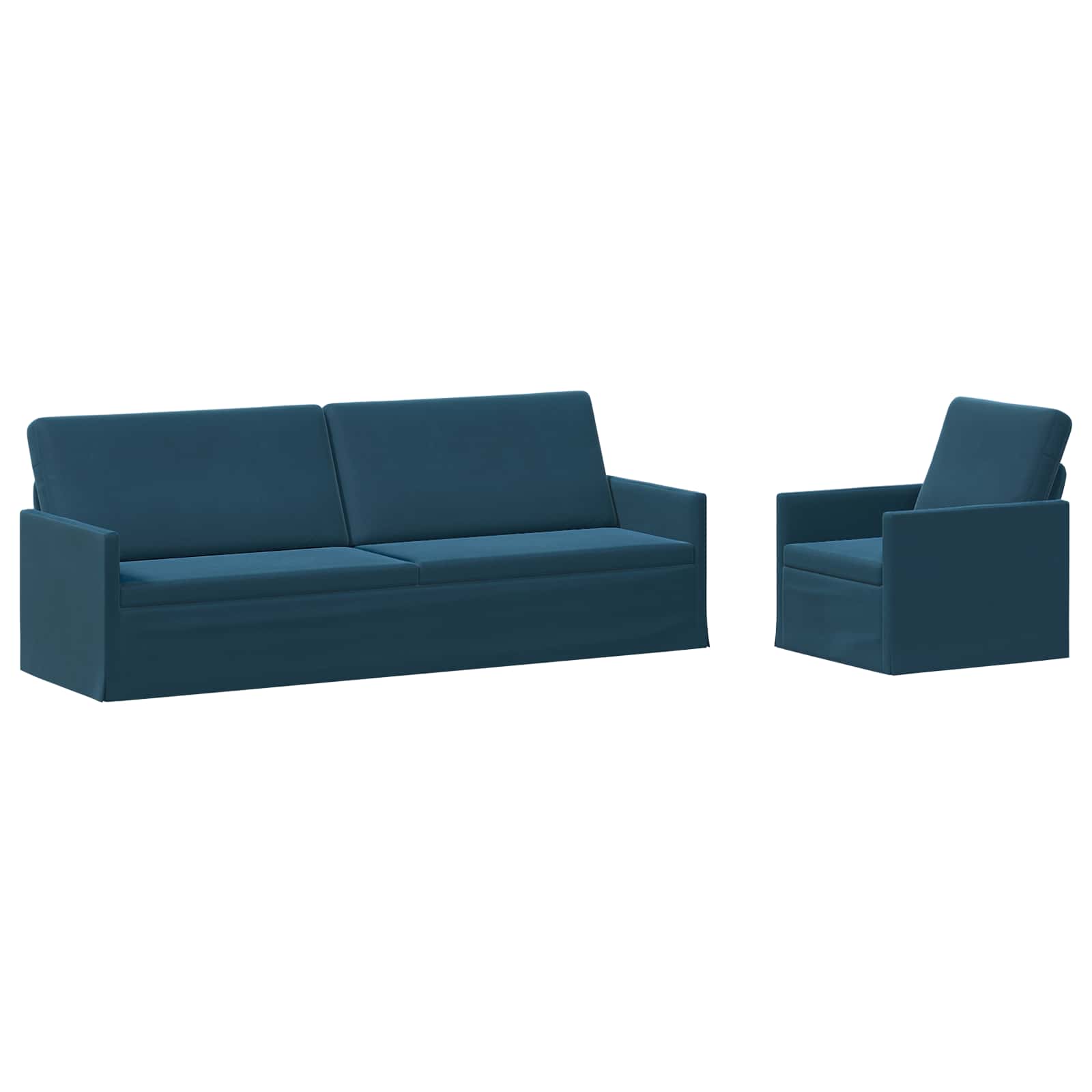 Bankstel 2 pcs Blauw fluweel