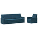 Bankstel 2 pcs Blauw fluweel