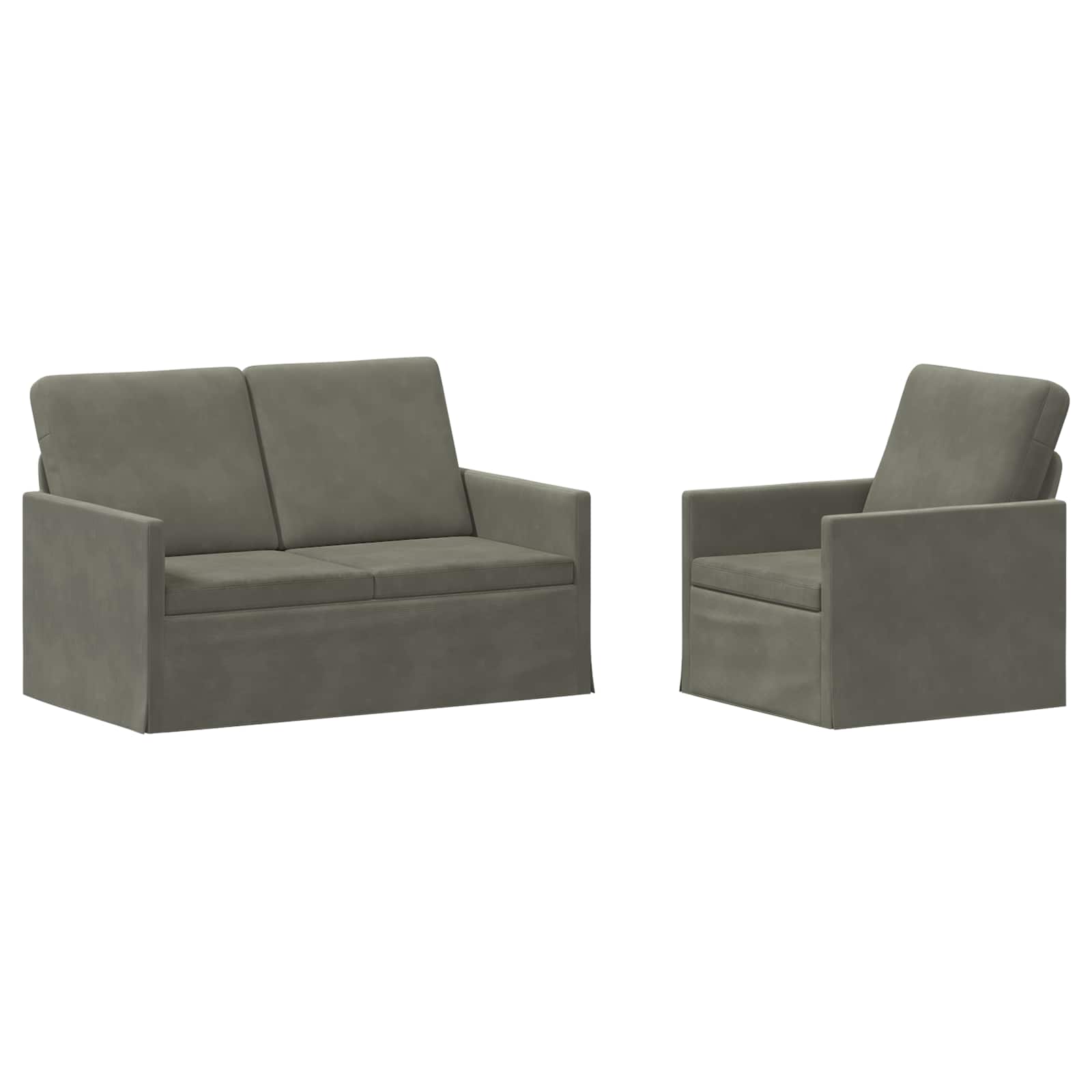 Bankstel 2 pcs Lichtgrijs Katoen Stof